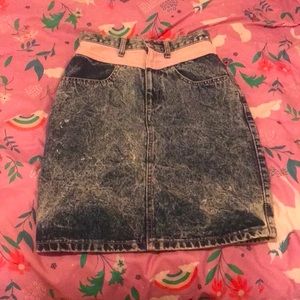 80’s Acid Wash Denim High Waisted Skirt
